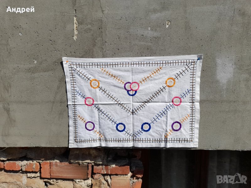 Старинен бродиран ковьор,покривка за стена #61, снимка 1