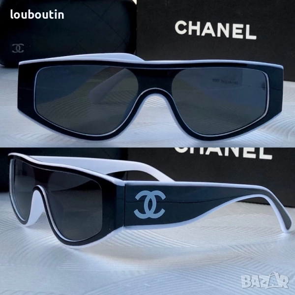 Дамски слънчеви очила маска черно и бяло, снимка 1