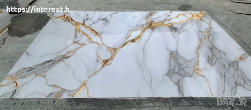 	Луксозен комплект PVC панели с мраморен 3D ефект – 3 броя с преливаща фигура, снимка 1