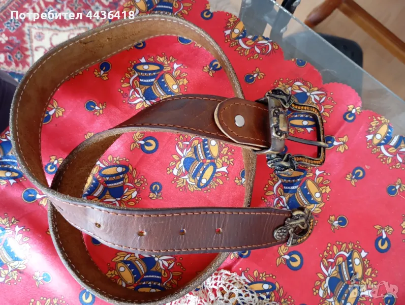 Винтидж Колан от естествена кожа ръчно изработен , снимка 1