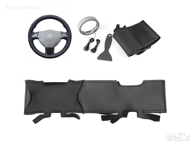 Кожен калъф за волан шиещ, Opel Zafira, Astra H, Corsa, снимка 1