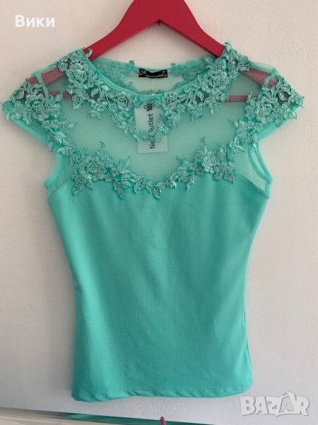 Дамска блуза с дантела , снимка 1