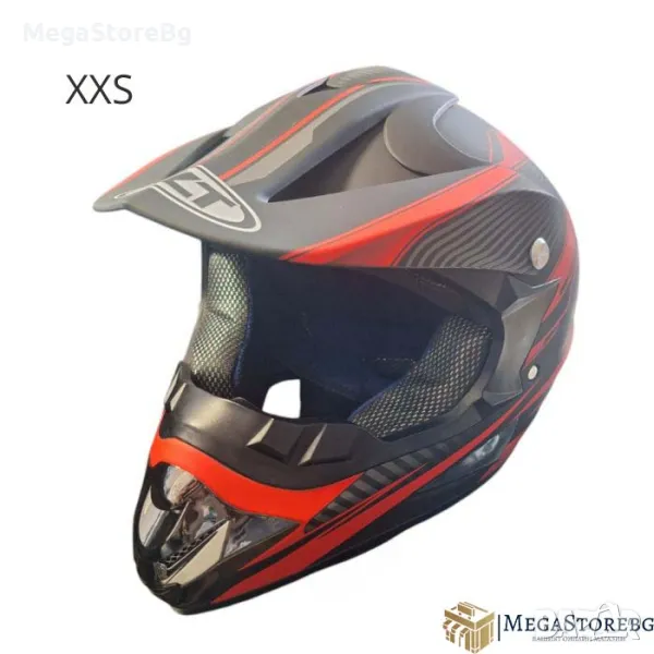 Детска Крос Каска 125 - XXS - Black / Red Argos, снимка 1