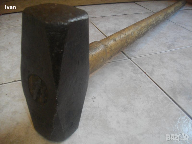 Масивен Чук-Старо Качество-Глава 4,0 кг/5,2 кг-Дървена Дръжка 89см-Немски-Кован-С Метални Клинове, снимка 1
