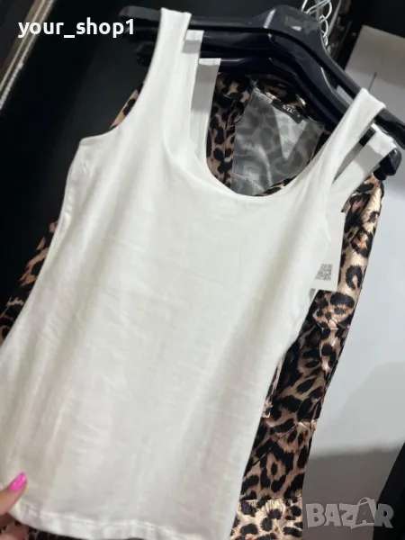 Памучен бял потник по модел на Zara , снимка 1