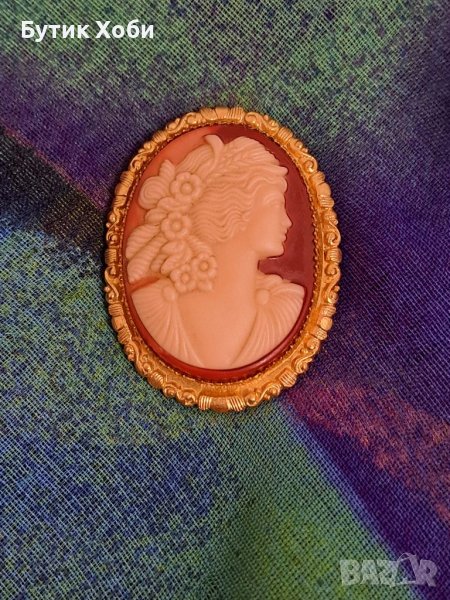 Винтидж брошка/клипс за шал ,,камея,,, снимка 1