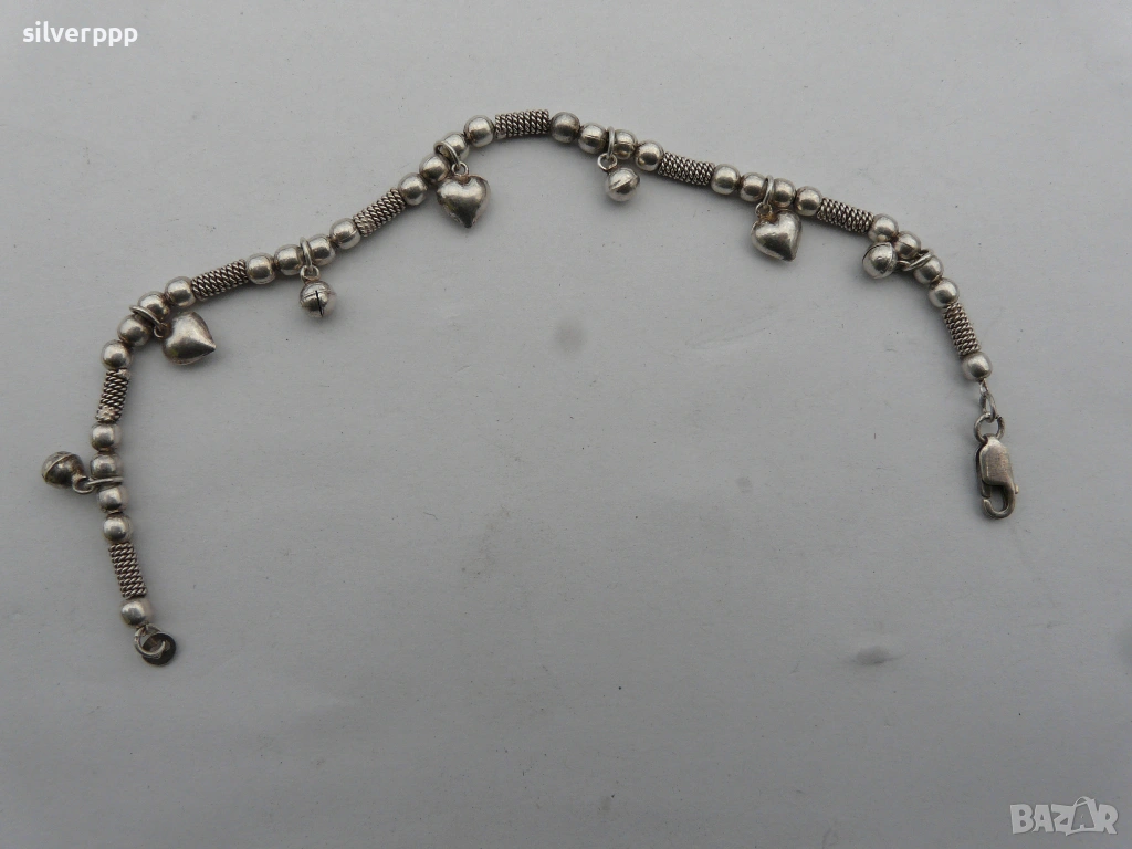  Сребърна гривна - 4 , снимка 1