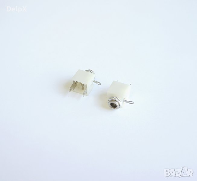 Букса за панелен монтаж бяла STEREO 3,5mm JACK(ж), снимка 1