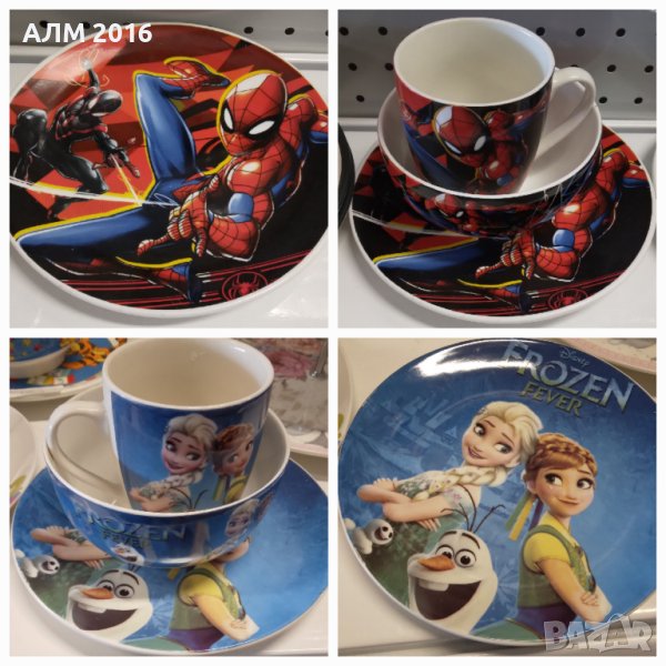 Детски комплект за хранене Анна и Елза или Спайдърмен, снимка 1