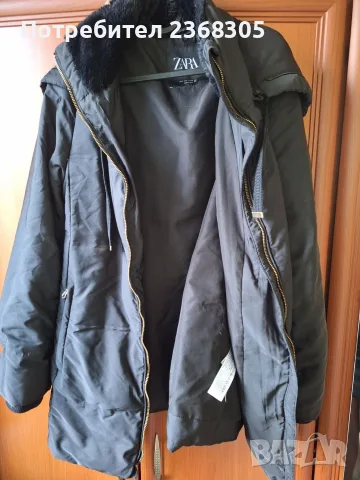 Дамско пухено яке ZARA, снимка 4 - Якета - 56213906