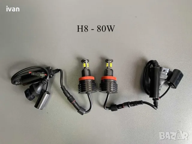 h8 80 вата led ангелски очи за Bmw, снимка 1 - Части - 49380887