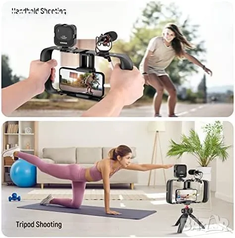 Нов стабилизатор за телефон Настолен статив LED светлина за видео влог, снимка 6 - Селфи стикове, аксесоари - 49509734