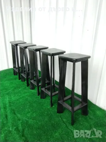 Дървени бар столове от масив , снимка 3 - Столове - 50287928