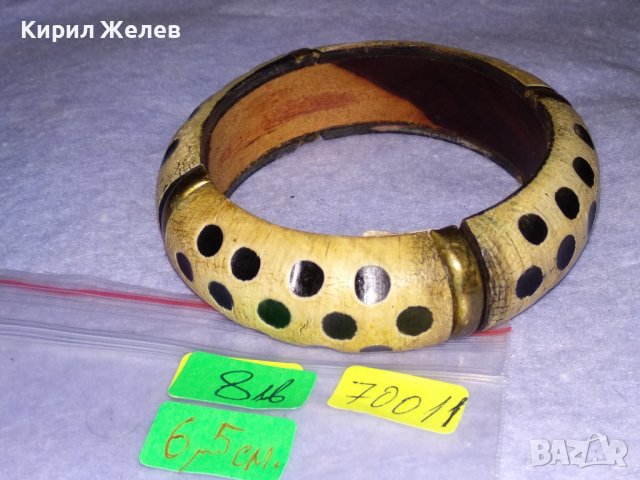 СТАРА ДЪРВЕНА РЯДКА РЪЧНА ИЗРАБОТКА РЕТРО ГРИВНА с БРОНЗОВИ ЕЛЕМЕНТИ 70011, снимка 4 - Антикварни и старинни предмети - 41202153