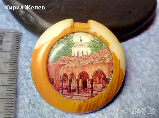 ДВУСТРАННА ИКОНКА СВЕТА БОГОРОДИЦА и БАЧКОВСКИ МАНАСТИР СУВЕНИР ВИСУЛКА от СТАР КЛЮЧОДЪРЖАТЕЛ 47614, снимка 2 - Други ценни предмети - 47917233