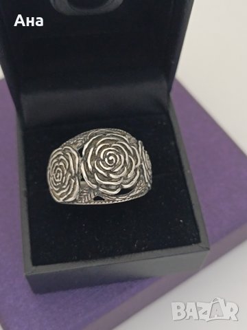 Красив сребърен пръстен роза #ДТ, снимка 5 - Пръстени - 44327047