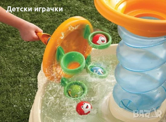 Детска маса за игра с вода, Little Tikes, със спираловидни улеи и топки, снимка 4 - Други - 50991290