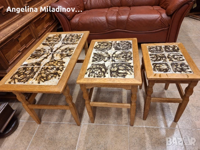 К - т три помощни масички с плочки , снимка 2 - Маси - 50863247