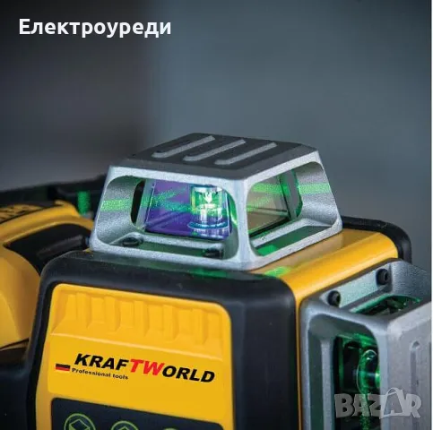 Немски 3D лазерен нивелир с 12 линии WerkBull, зелен цвят, снимка 3 - Измервателни инструменти - 47617595