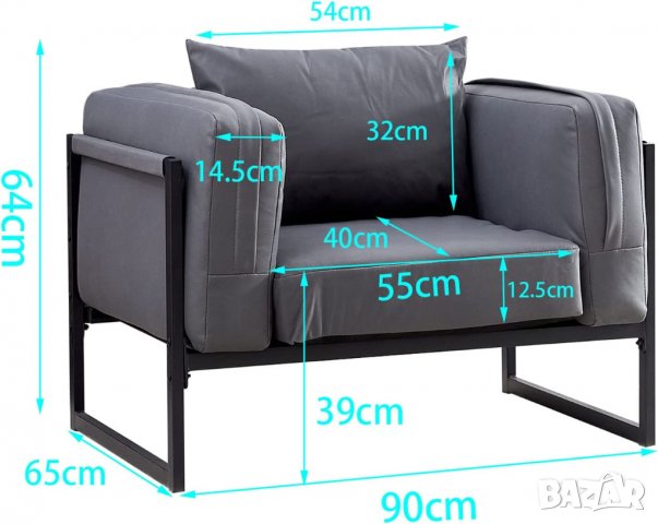 ПРОМОЦИЯ Кресло / Канапе AJCJ-SA-157GY, снимка 3 - Дивани и мека мебел - 39821905