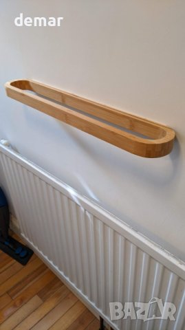 JS Поставка за кърпи за баня 55 см Самозалепващо бамбуково дърво, снимка 8 - Други стоки за дома - 42103691