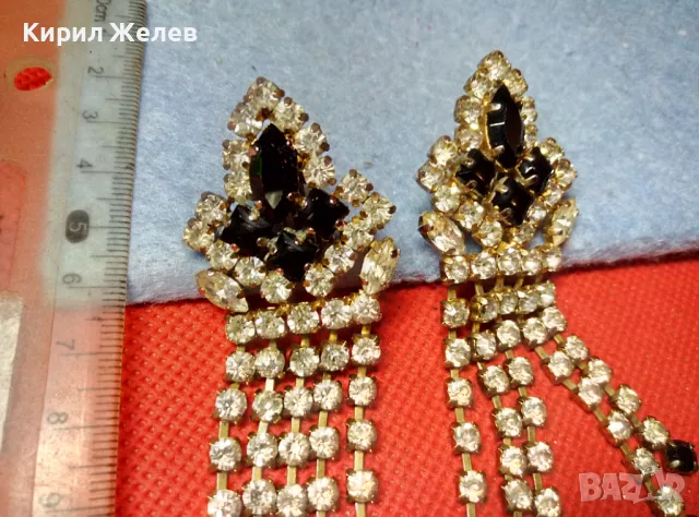 ПРЕКРАСНИ СТАРИ КРИСТАЛНИ РЕТРО КЛИПС ОБЕЦИ ФАСЕТИРАН БОХЕМСКИ КРИСТАЛ 47399, снимка 7 - Антикварни и старинни предмети - 47336265