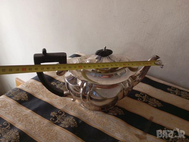 Посребрена кана за кафе,чай арт деко, снимка 4 - Други ценни предмети - 52533336