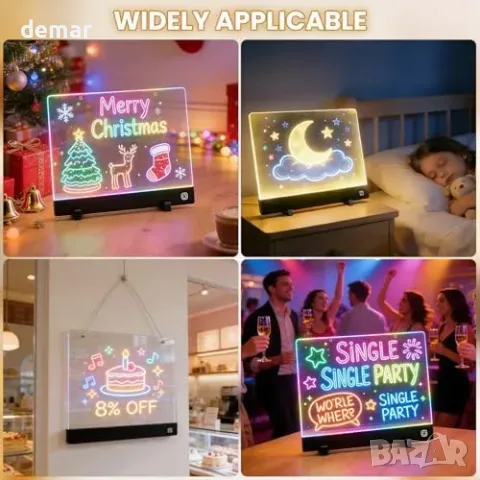 LED светеща презареждаща дъска за рисуване за деца 35x26 см с акумулаторна батерия 1500 mAh и 4, снимка 7 - Други - 55827407