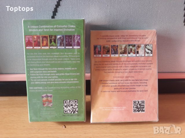 Комплект от 2 колоди таро и оракул карти Chakra Wisdom на Tori Hartman, снимка 2 - Карти за игра - 34296883