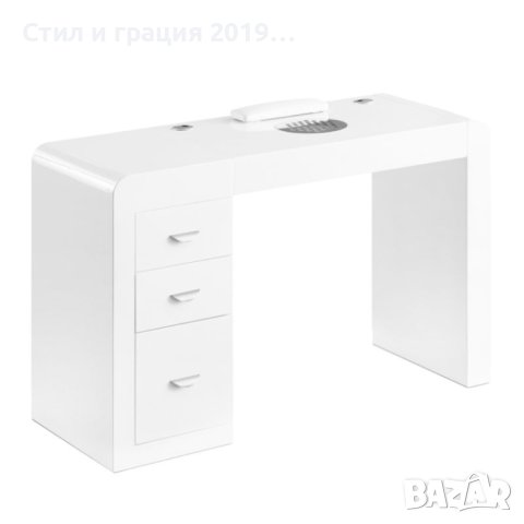 Маса за маникюр с прахоуловител 312 бяла 118 х 48 х 80 см (дясно) - 24W