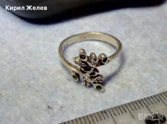 ШАРМАНТЕН АР НУВО СТИЛ СРЕБЪРЕН ПРЪСТЕН СРЕБРО 925 ФИНА АЖУРНА РЪЧНА ИЗРАБОТКА 28739, снимка 7 - Пръстени - 49605531