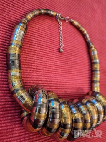 Дамско кулие с осем пръстена Bendy от смесени метали. , снимка 3 - Колиета, медальони, синджири - 50323186