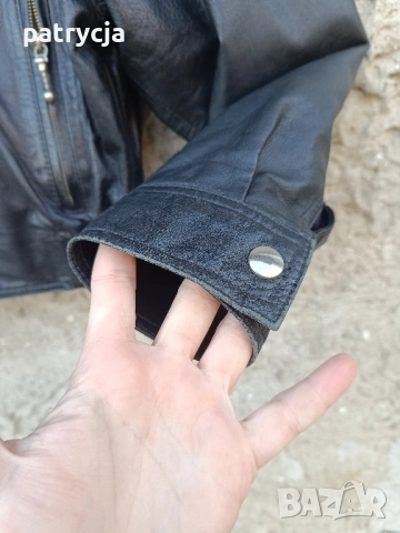 Vintage дамско кожено яке  90s черно М, снимка 4 - Якета - 52126325