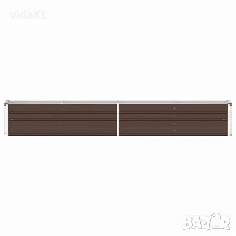 vidaXL Градинска висока леха поцинкована стомана 320x40x45 см кафява, снимка 4 - Саксии и кашпи - 56147597