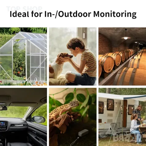 SwitchBot Indoor Outdoor Hygrometer Thermometer 3 Pack with Hub Mini, IP65, Бял, снимка 8 - Други - 48657272