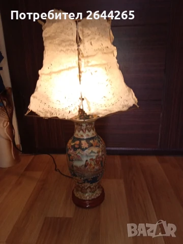 Японска Порцеланова Лампа 19 век порцелан,ръчно рисувана уникална , снимка 9 - Антикварни и старинни предмети - 50664624
