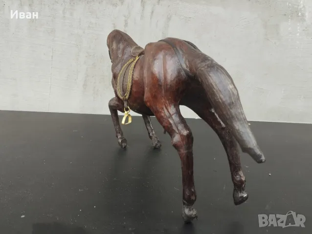 Ретро Кожена фигурка на Кон , снимка 6 - Антикварни и старинни предмети - 50243121