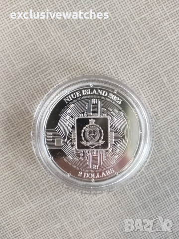 2023 1oz Niue $2 NZD биткойн сребърна монета BU , снимка 6 - Нумизматика и бонистика - 44717234