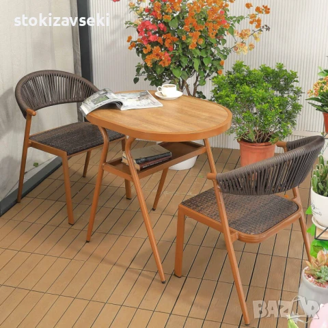 Градински комплект – маса с 2 стола, снимка 1