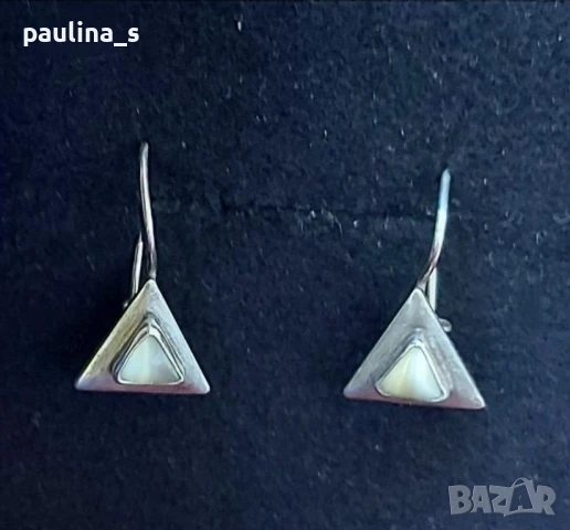 Два различни чифта / Винтидж / Сребърни обеци с бяло котешко око и лунен камък / проба 925 на СБХ, снимка 15 - Обеци - 32540701