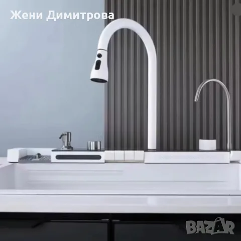 Умна кухненска мивка с изтеглящ се кран - LED дисплей, водопад и филтрирана вода, снимка 3 - Мивки - 56119795