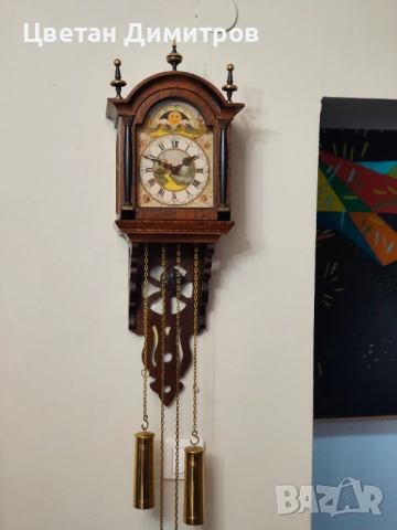 Антикварен стенен холандски часовник с тежести , снимка 4 - Антикварни и старинни предмети - 52670857
