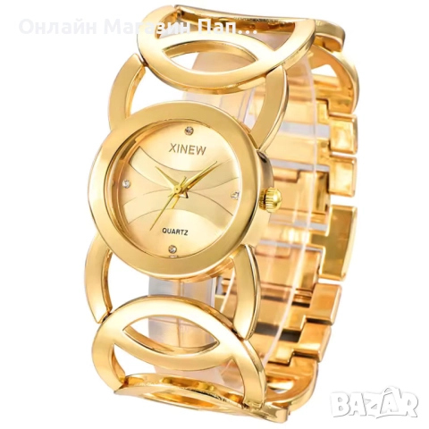 Дамски часовник XINEW 6438 – Луксозна гривна, злато и сребро