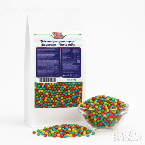 Цветни захарни перли за украса – Party микс, снимка 5 - Други - 51268448