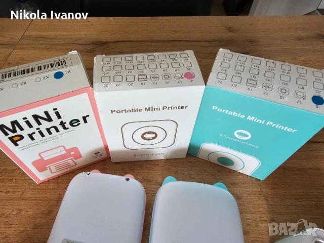 Мини преносим принтер + 5 ролки хартия | Fun Print | за iOS и Android | джобен | термо |етикетен| BT, снимка 5 - Други - 53800449