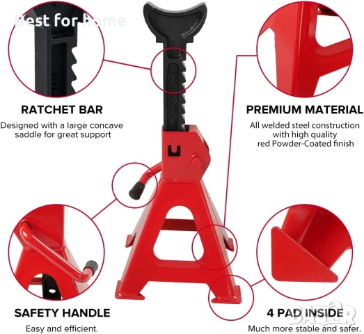Крик Donext, товароносимост 3 тона, стомана, , червени крикове, 2 броя, снимка 2 - Други инструменти - 53610573