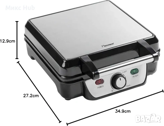 Гофретник Bestron четворен 1100W / цена в еМаг 170€ !, снимка 2 - Гофретници - 53301149