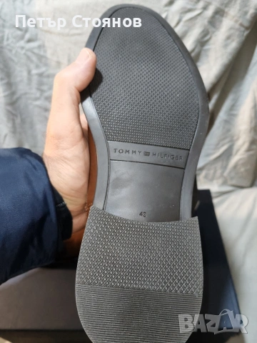 Стилни мъжки кларкове от естествена кожа TOMMY HILFIGER №43, снимка 11 - Мъжки боти - 53070746