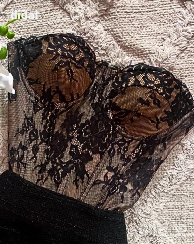 Корсет с дантела в черно , снимка 3 - Корсети, бюстиета, топове - 53588099