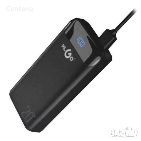 Преносима батерия KLGO KP-89,Power Bank 20 000mAh с дисплей, 2x USB 